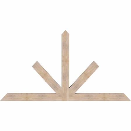 Ekena Millwork Saratoga Smooth Timber Gable Bracket, Douglas Fir, 96"W x 52"H x 5 1/2"D x 5 1/2"F, 13/12 Pitch GBW096X52X0606SAR00SDF
